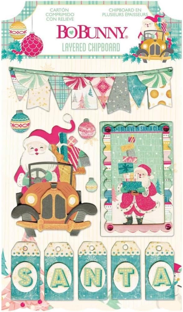 Chipboard Stickers Layered Candy Cane Lane