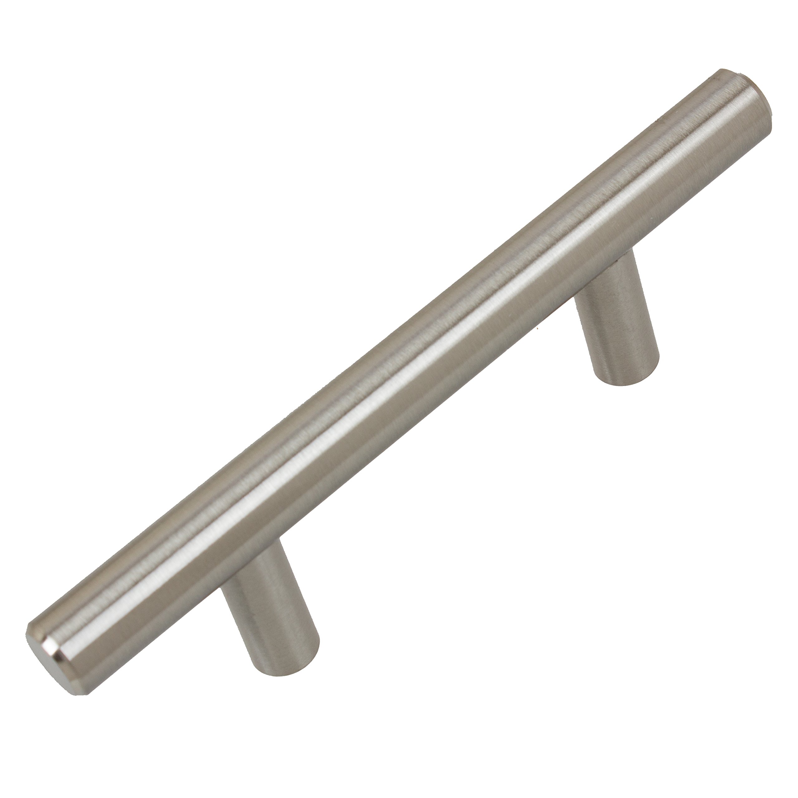 GlideRite Hardware 5007-64-SS-10 2.5 inch Cc Stainless steel 5 inch Long Solid bar Handle Pulls 10 Pack
