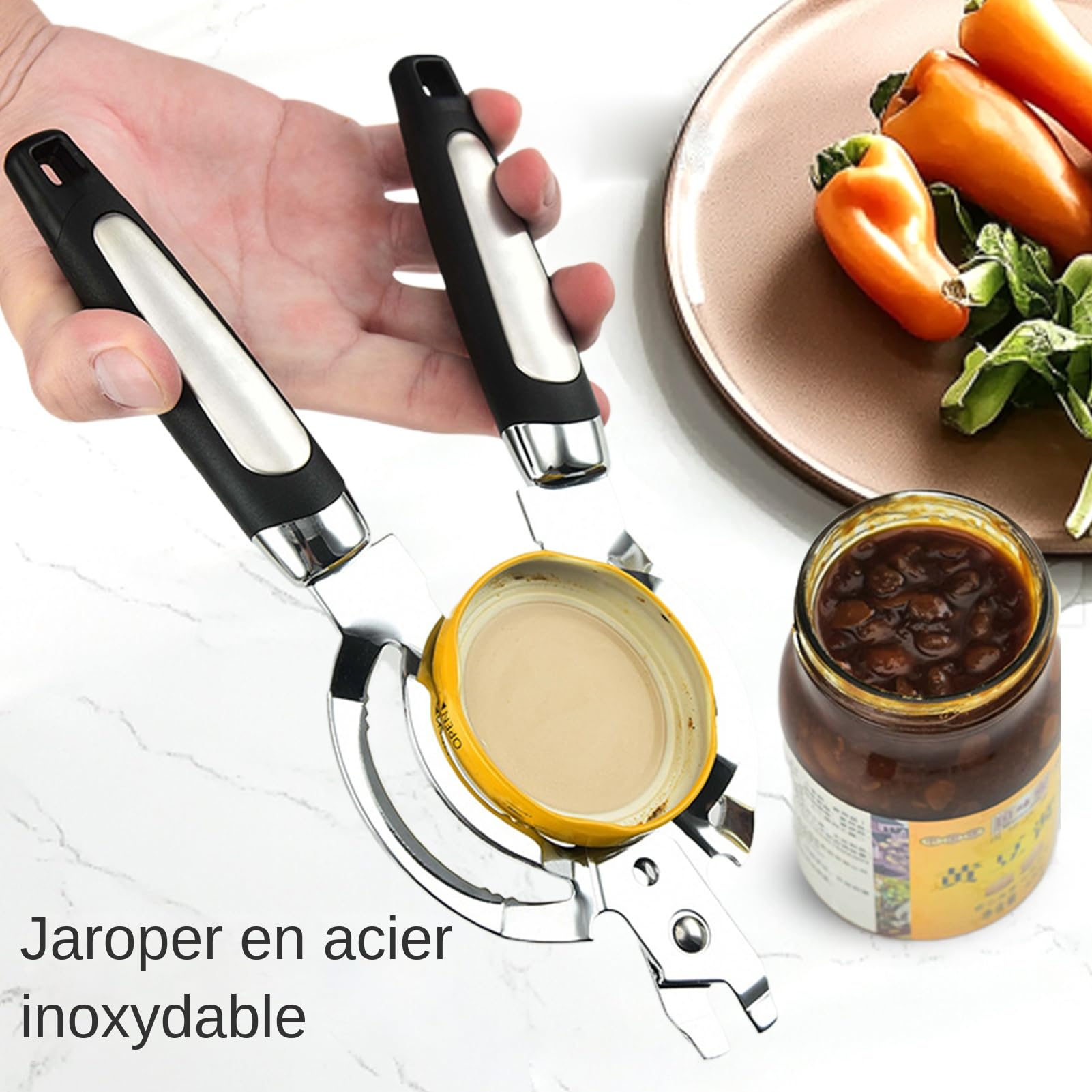 Apribarattoli Multifunzionale Manuale In Acciaio Inossidabile Ergonomico | Apribarattoli Domestico Impugnatura Antiscivolo Facile Svitamento Per Cucina Armadio Casa Sala Da Pranzo Acqua Birra Bibi
