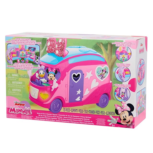 Foto 7 de 7 de MINNIE MOUSE Autocaravana rodante Disney Junior Bows-A-Glow Rolling Glamper, de 13 Piezas