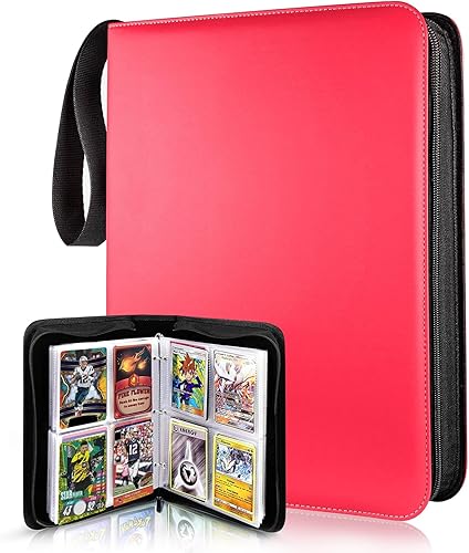 TONESPAC Carpeta de tarjetas coleccionables con soporte de transporte de 4 x 100 bolsillos compatible con tarjetas intercambiables, tarjetas