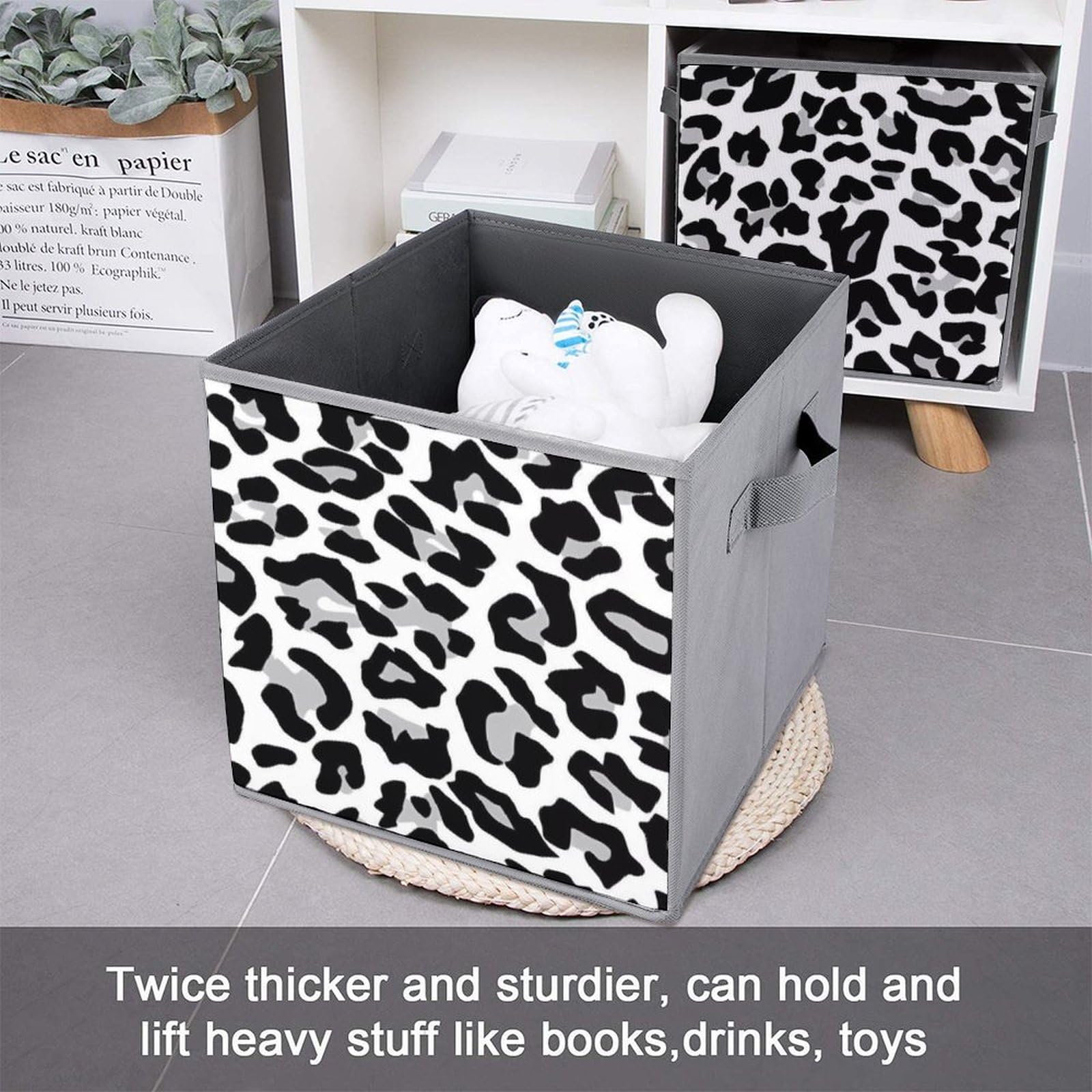 Amazon｜Zateem 収納ボックス 収納ケース6点セット ヒョウ柄 豹