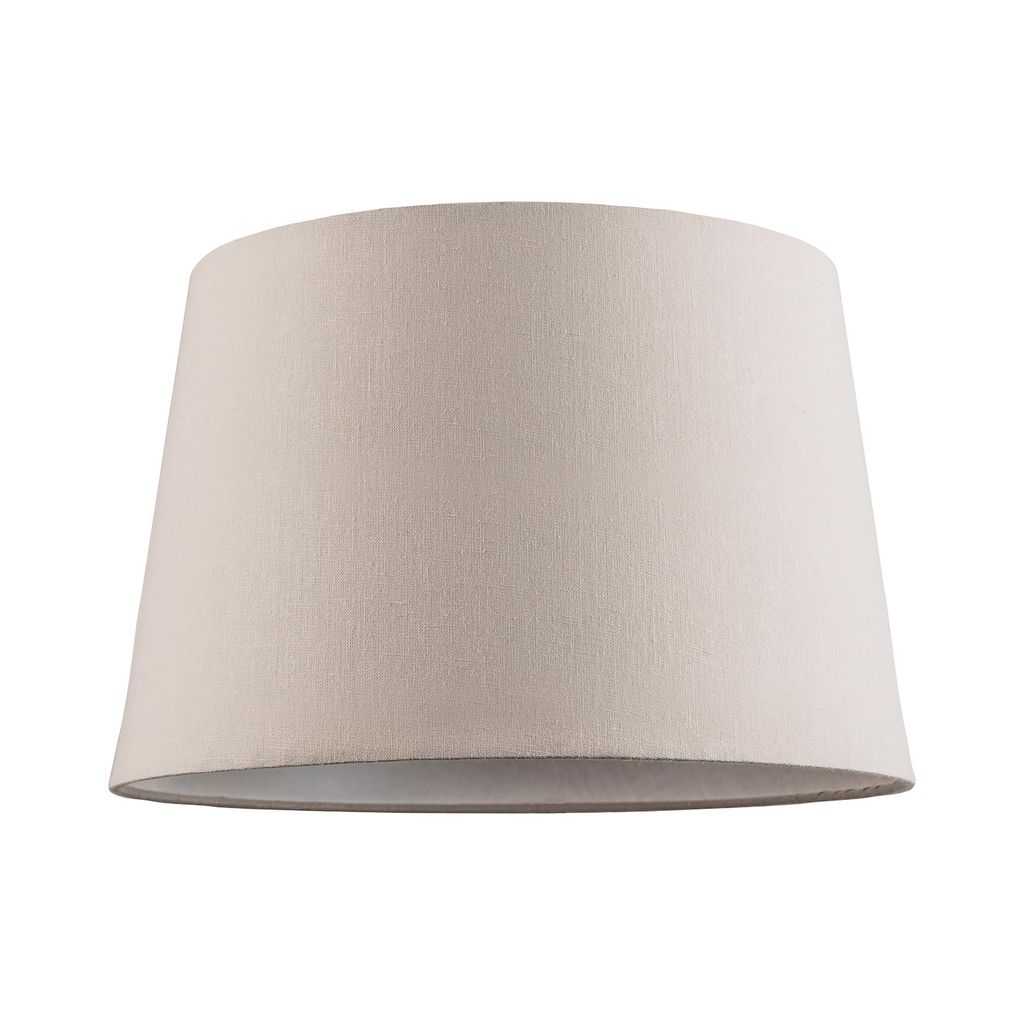 Contemporary Light Taupe Linen Fabric Drum Lampshade with White Cotton Inner | 30cm x 20cm x 25cm | for Lamp Base or Hanging Pendant by Happy Homewares