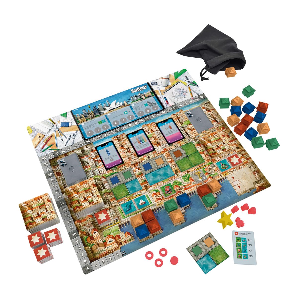 DEVIR - Città- Azione e risorse Gioco di costruzione della città - Giochi da tavolo competitivi e strategici per adulti e bambini - da 2 a 4 giocatori, per bambini dai 10 anni in su