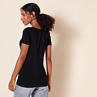 Vista 4 de Tienda Essentials - Camiseta de manga corta con cuello redondo y ajuste clásico para mujer, paquete múltiple
