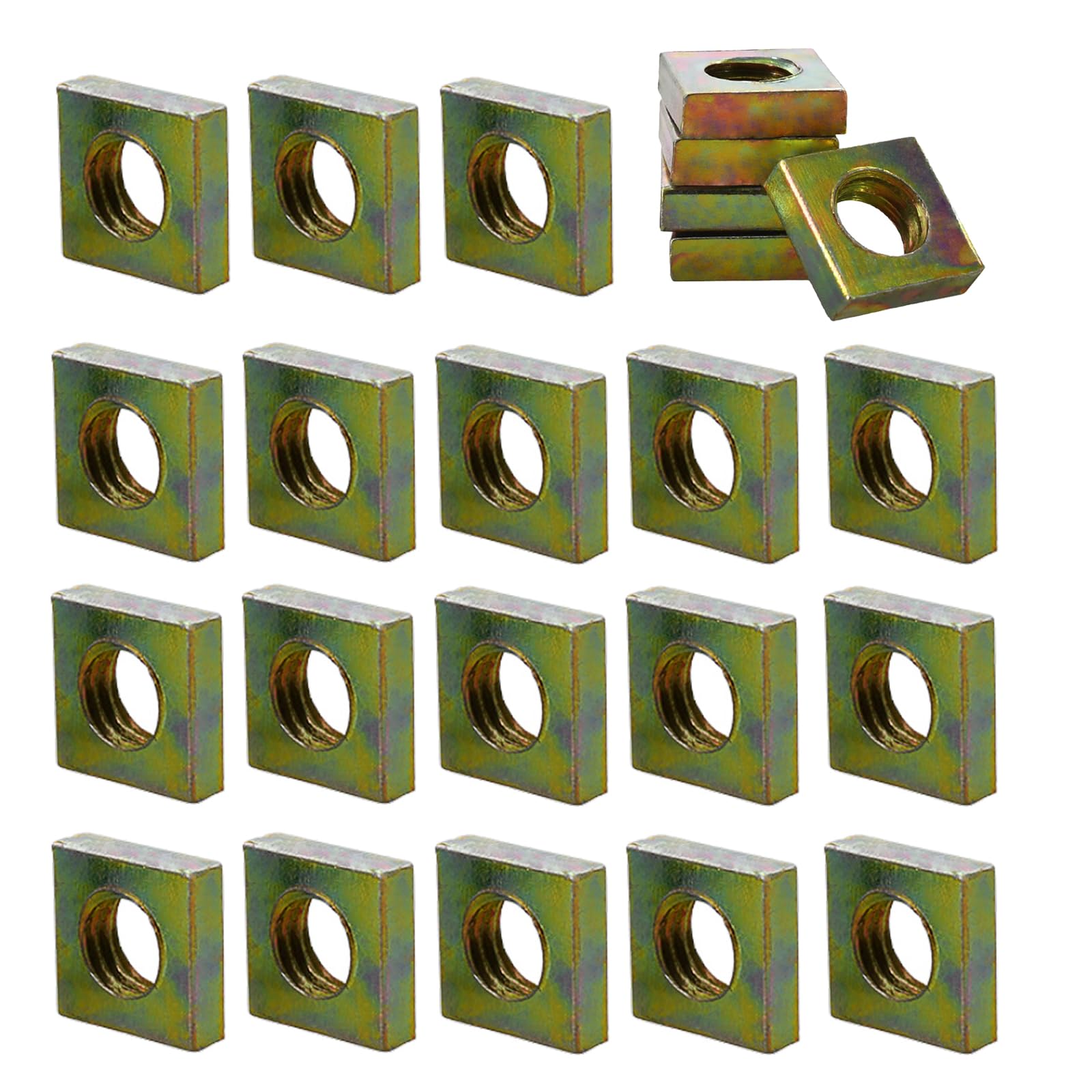 50 dadi quadrati, M6 x 10 x 3, dadi quadrati piatti, chiusure zincate per riparazioni professionali di macchine domestiche