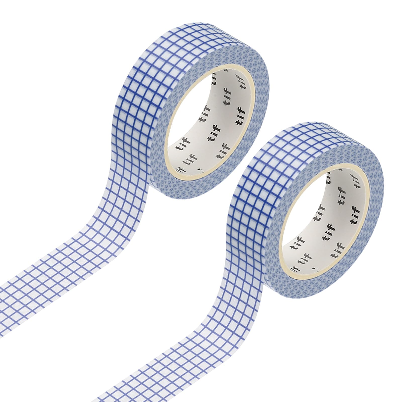 sourcing map 2 Rolls Grid Washi Tape, 0.6 Inch x 11 Yards Decorative Tape Colored Masking Tapes Crafting Supplies for DIY Crafts, Gift Wrapping, Scrapbook, Party Decorations, Dark Blue