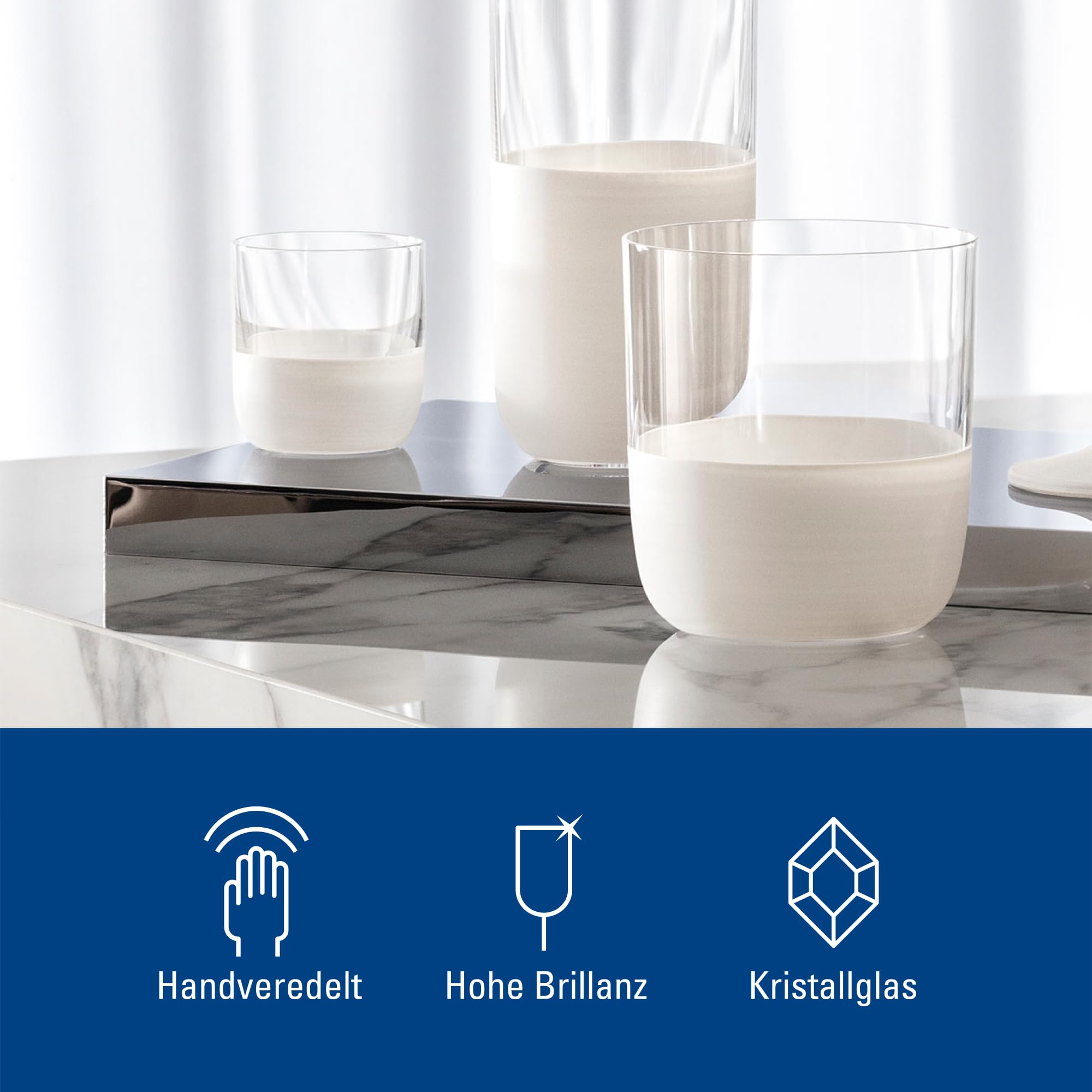 Villeroy & Boch, Manufacture Rock Blanc Shot Glass Set, 4pcs. Glass Set for Schnapps and Liqueurs 40 ml, Crystal Glass - Image 2