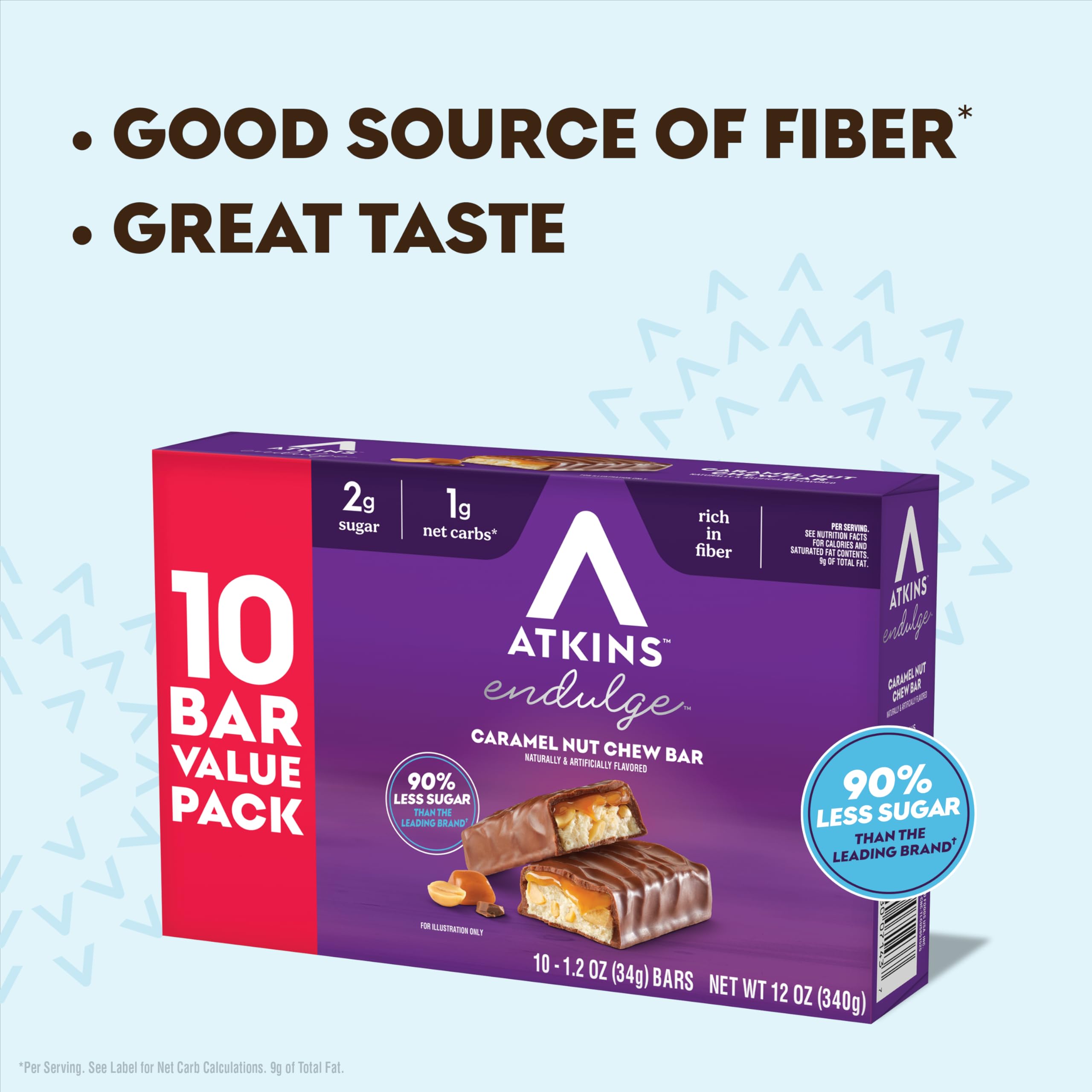 Atkins Endulge Caramel Nut Chew Bar, 2g Sugar, 10 Count — Amazon image 6