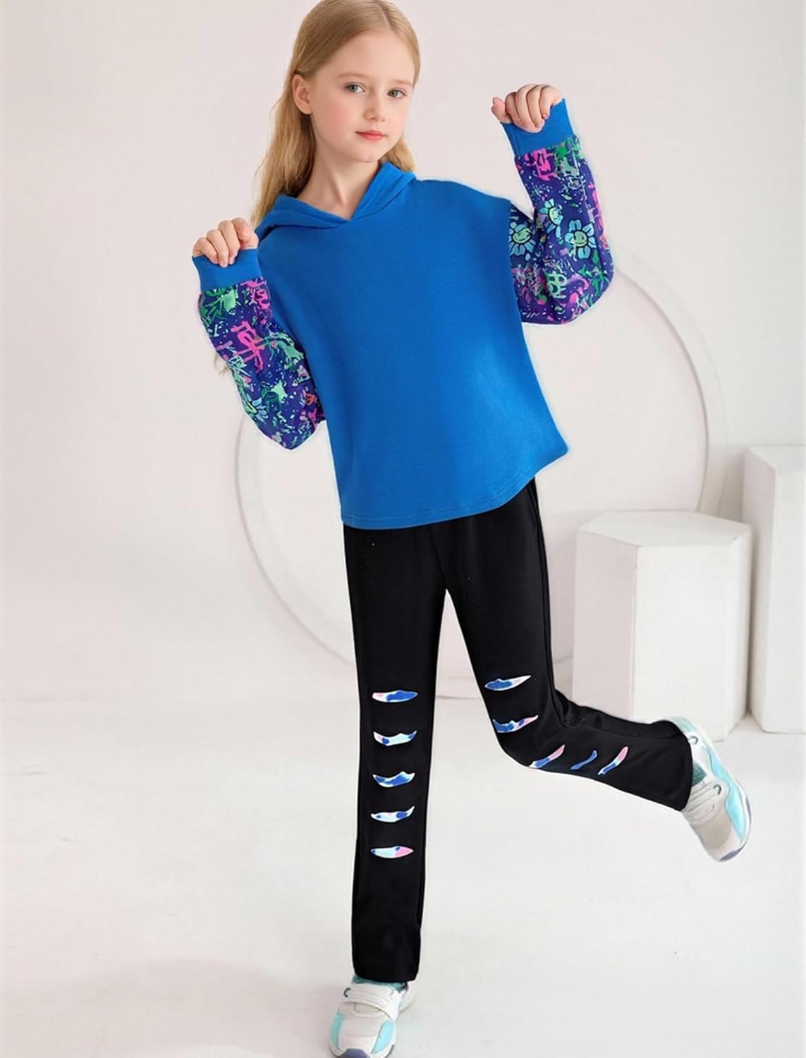 Girls Clothes Long Sleeve Hoodie Tops and Pants 2 Piece Fall Winter Outfits 6-12T - Image 3