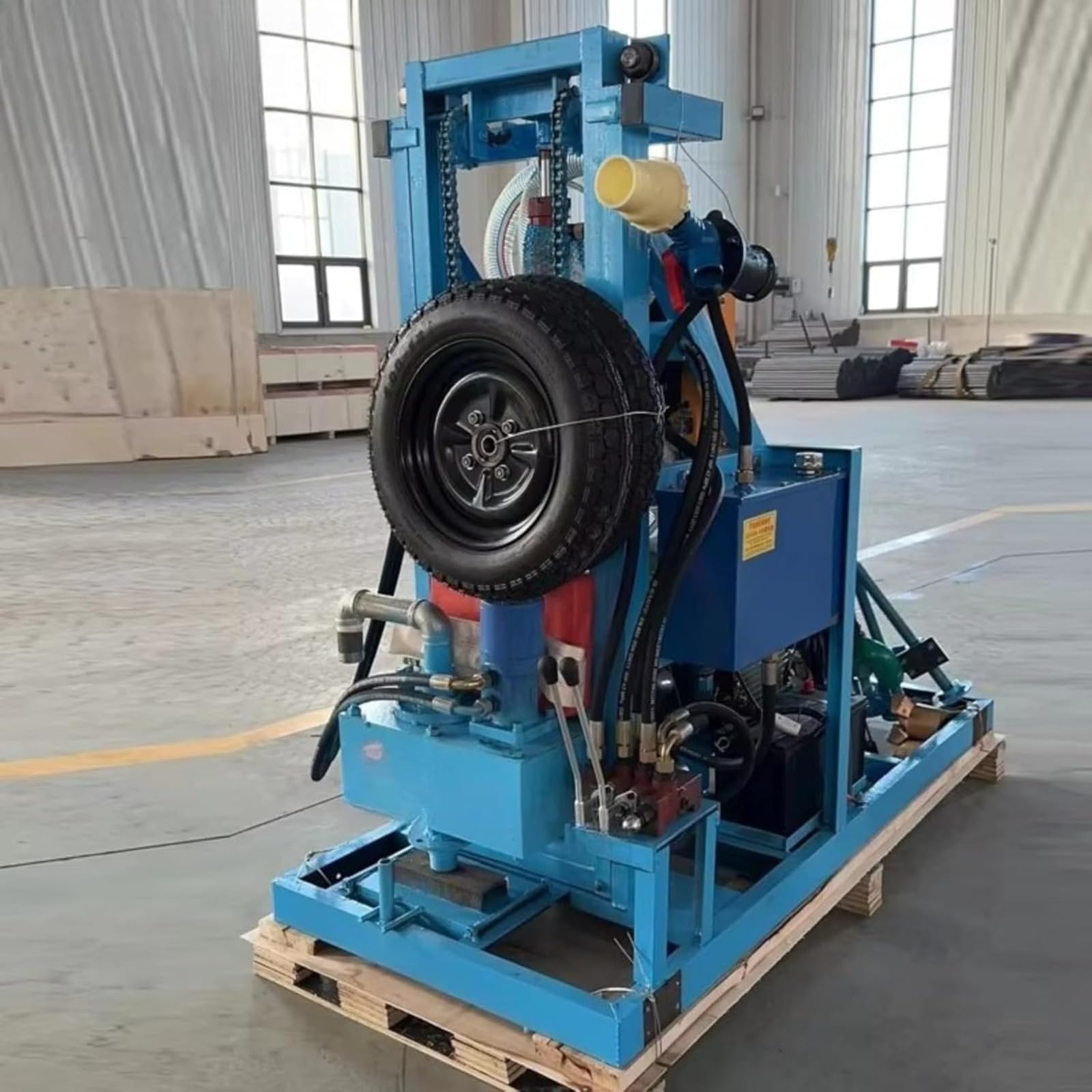 Perceuse de puits d'eau, plate-forme de forage de puits d'eau hydraulique avec équipement de forage portable, forage de puits profond pour les eaux souterraines, l'irrigation agricole et les projets