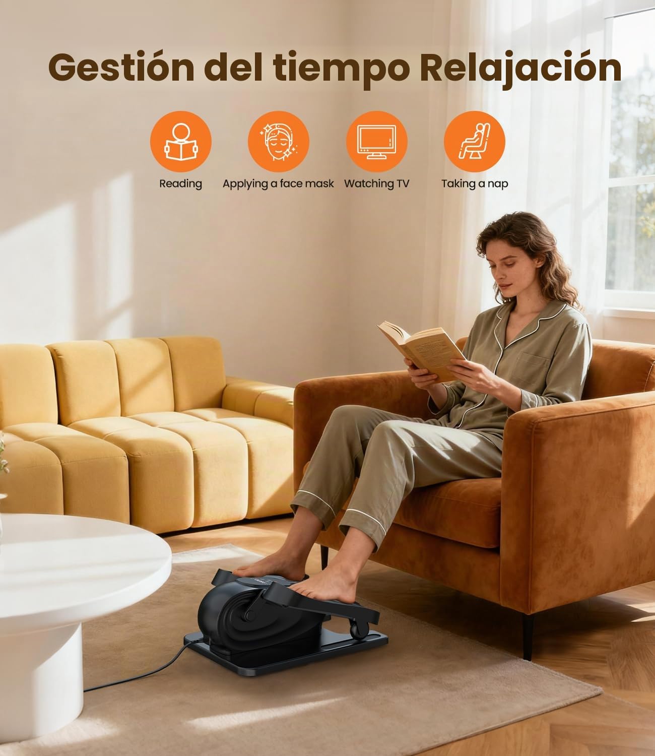 Mini Eliptica Electrica Pedales Portátil, Silencioso Pedaleador Eléctrico Bajo Escritoriopara Hogar con Mando y Pantalla, 15 Niveles, Máquina Elíptica para Mayores y Adultos