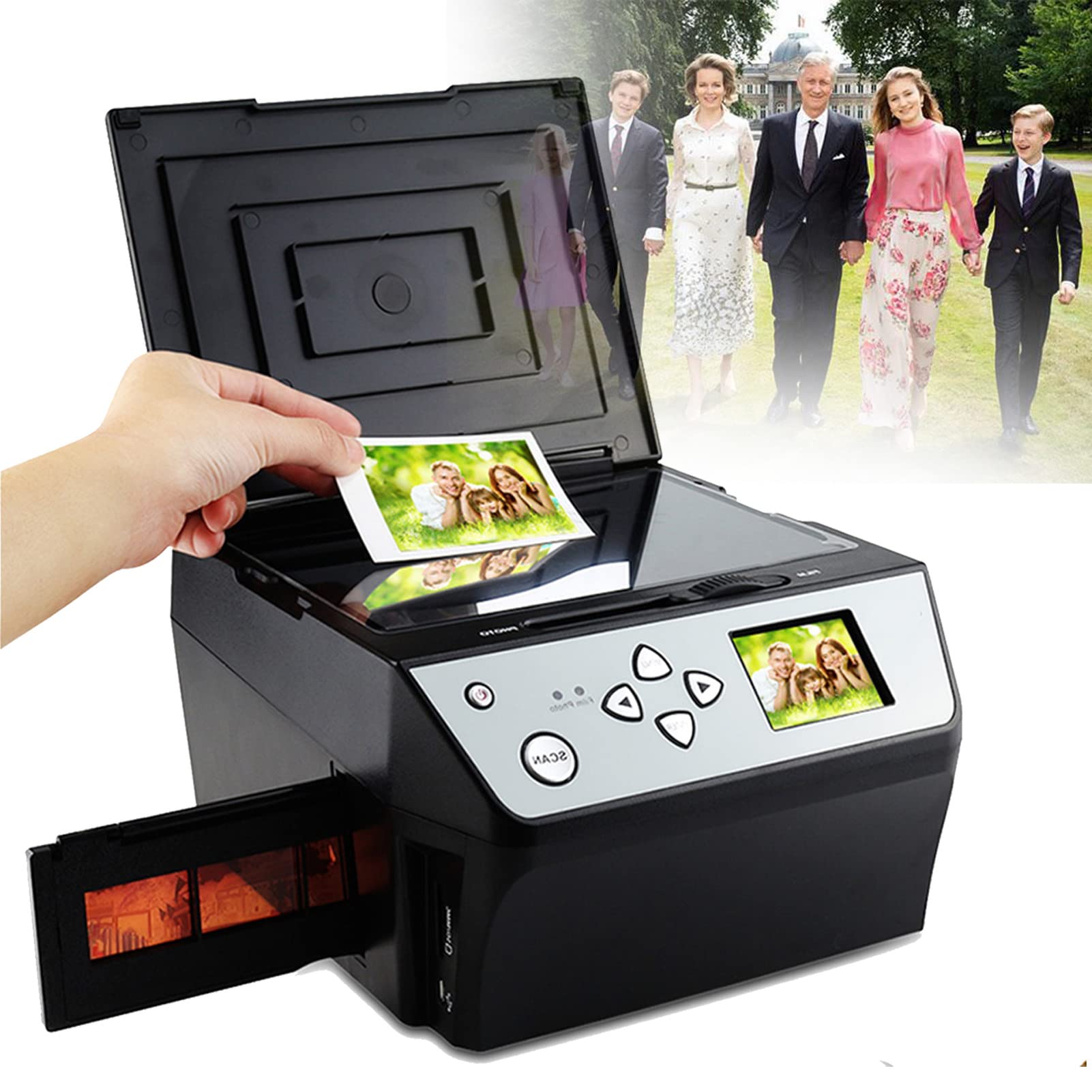 Digital Film & Slide Scanner, 22MP Film Multi-Function Scanner Converts 135/35mm 110 Slide Photo Document Business Card to HD Digital JPG Files-image-6