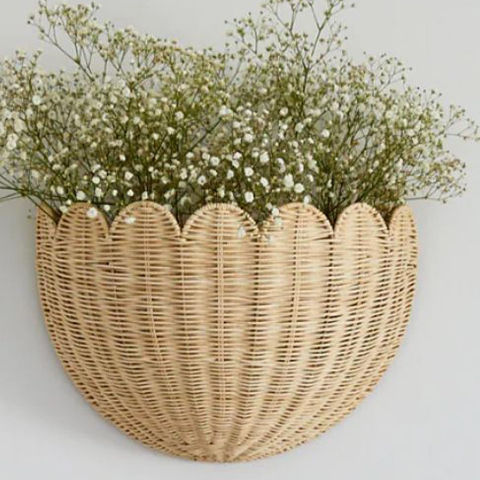 Cestas De Mimbre Tejidas Almacenamiento Festoneado Ahorraespacio | Cesta de ratán tejida a mano, organizador boho para salón, dormitorio, baño