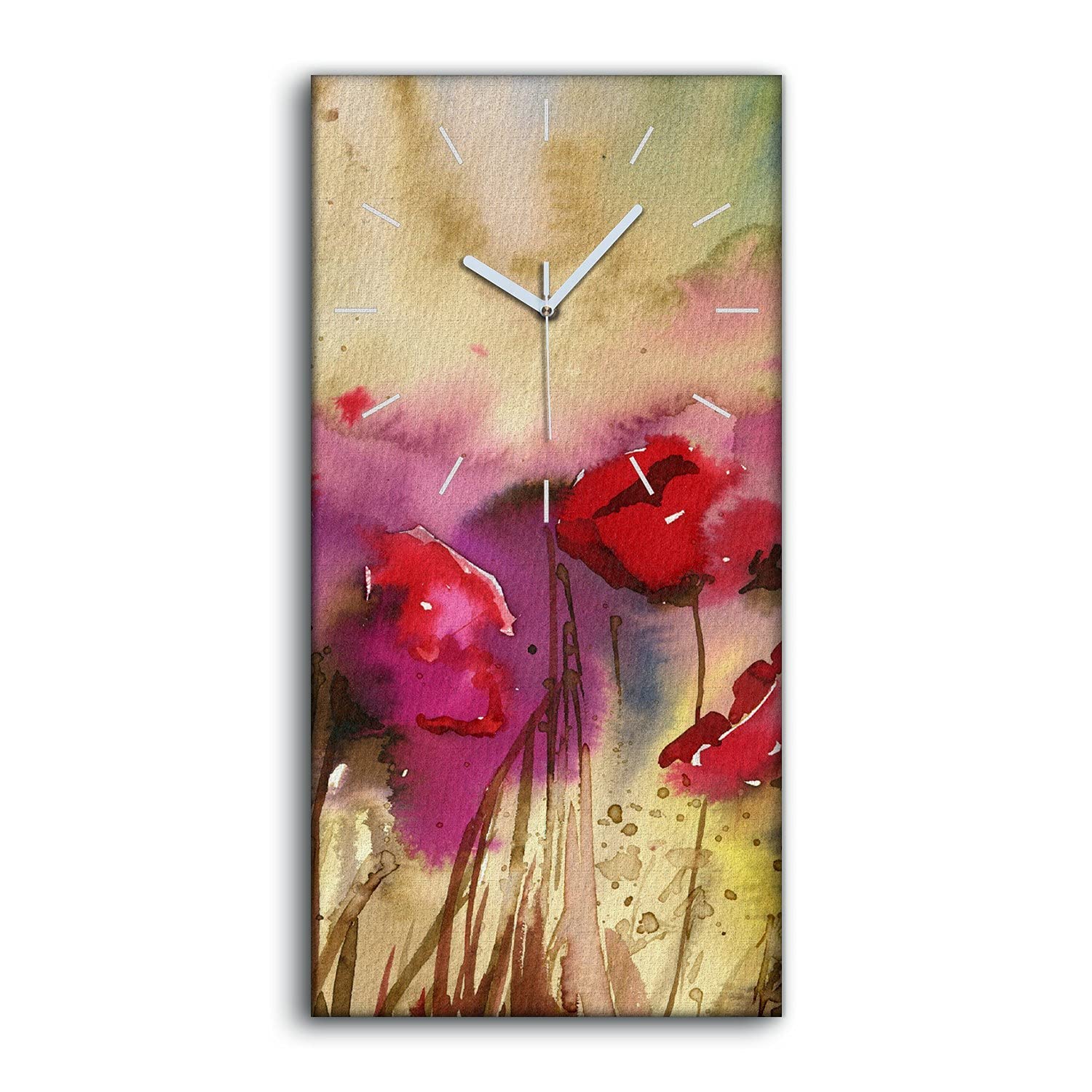 Horloge sur Toile Déco Murale Salon Moderne Tableau Horloge Silencieuse 30x60