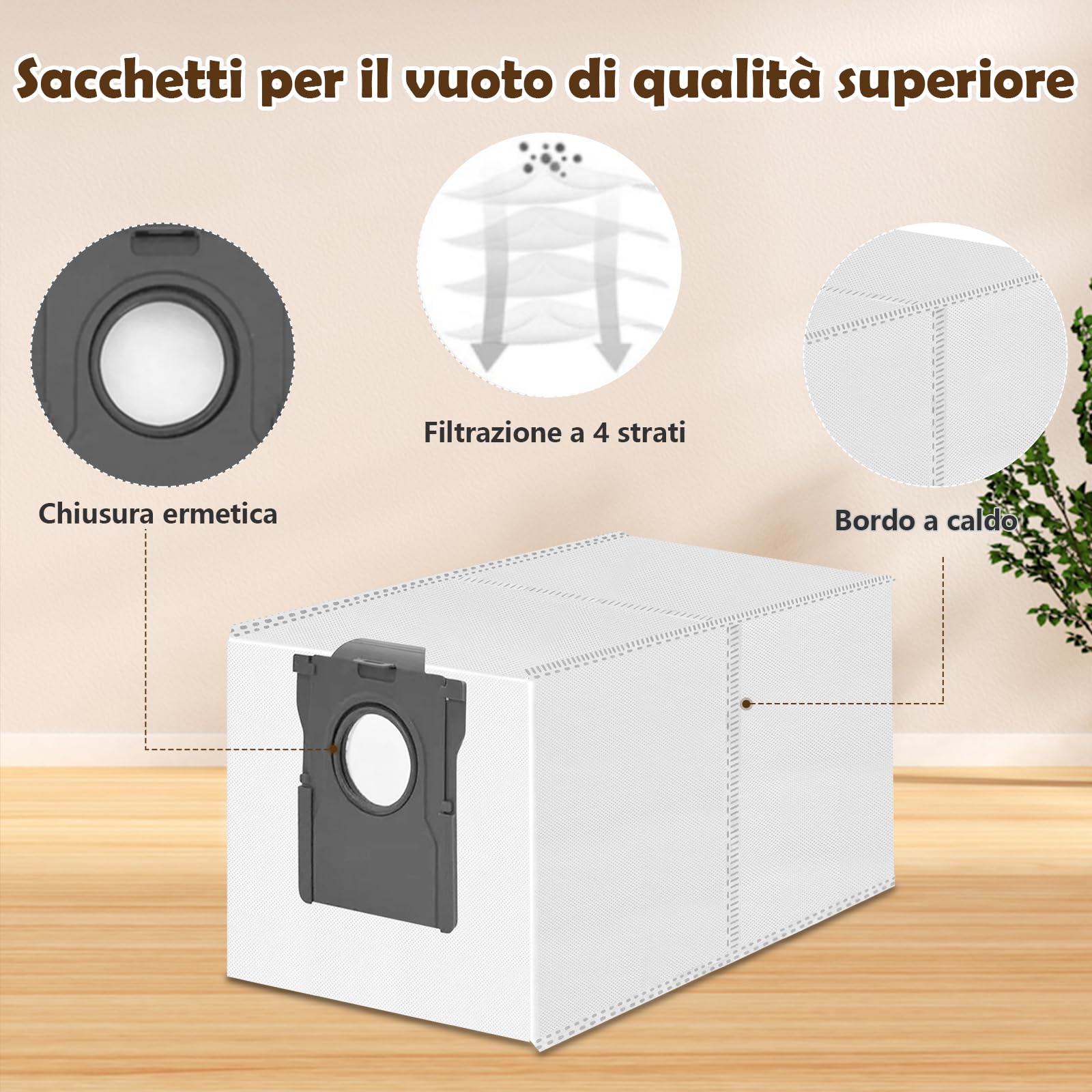 10 Sacchetti Per Aspirapolvere + Filtro – Compatibili Con Koenic, Dirt Devil, Hoover, Nilfisk, AFK E Altri (KVC 100, M7023, H75, Ecc.)