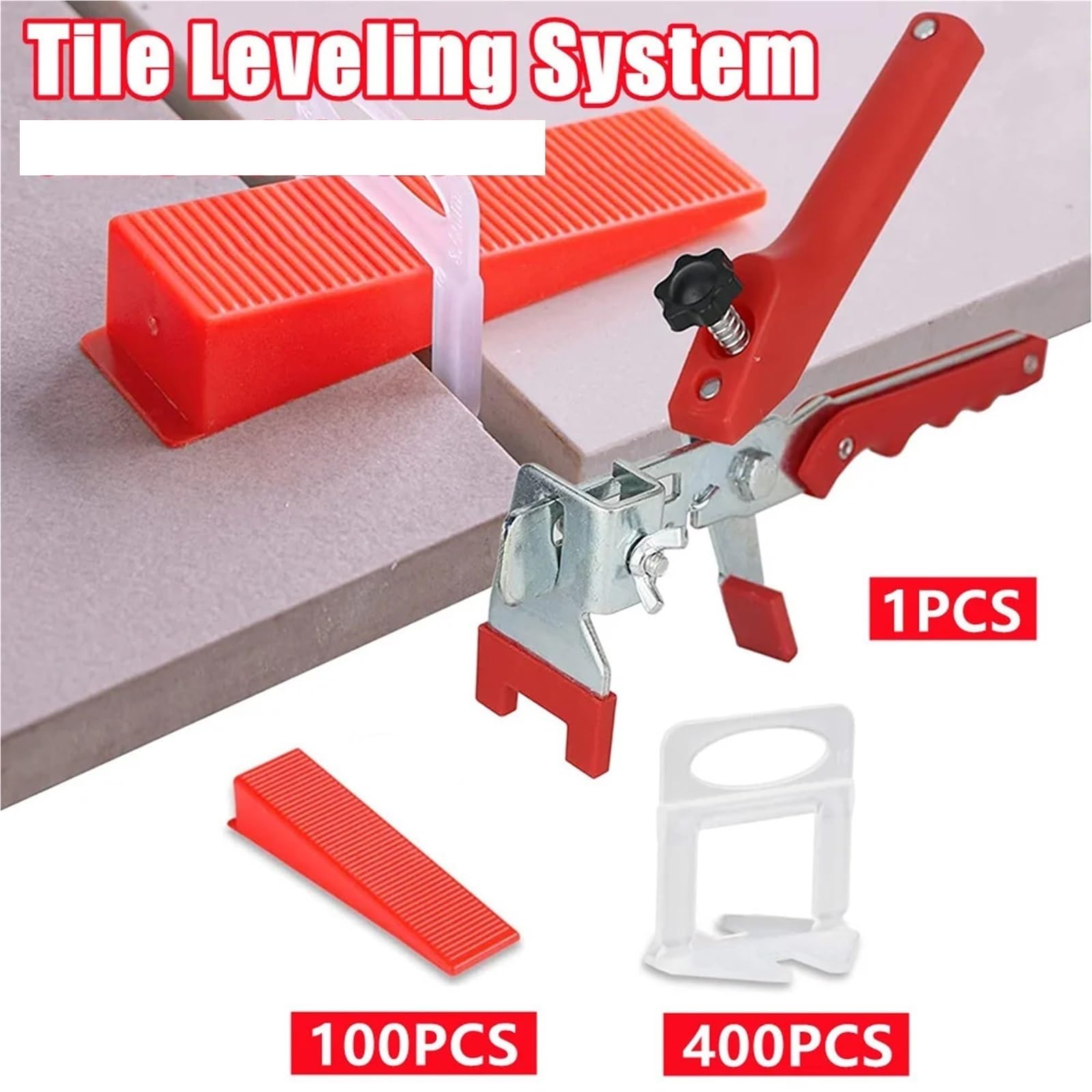 Kit de nivelación azulejos (501 piezas) con 400 clips espaciadores, 100 cuñas y 1 alicate para paredes(1.50MM)