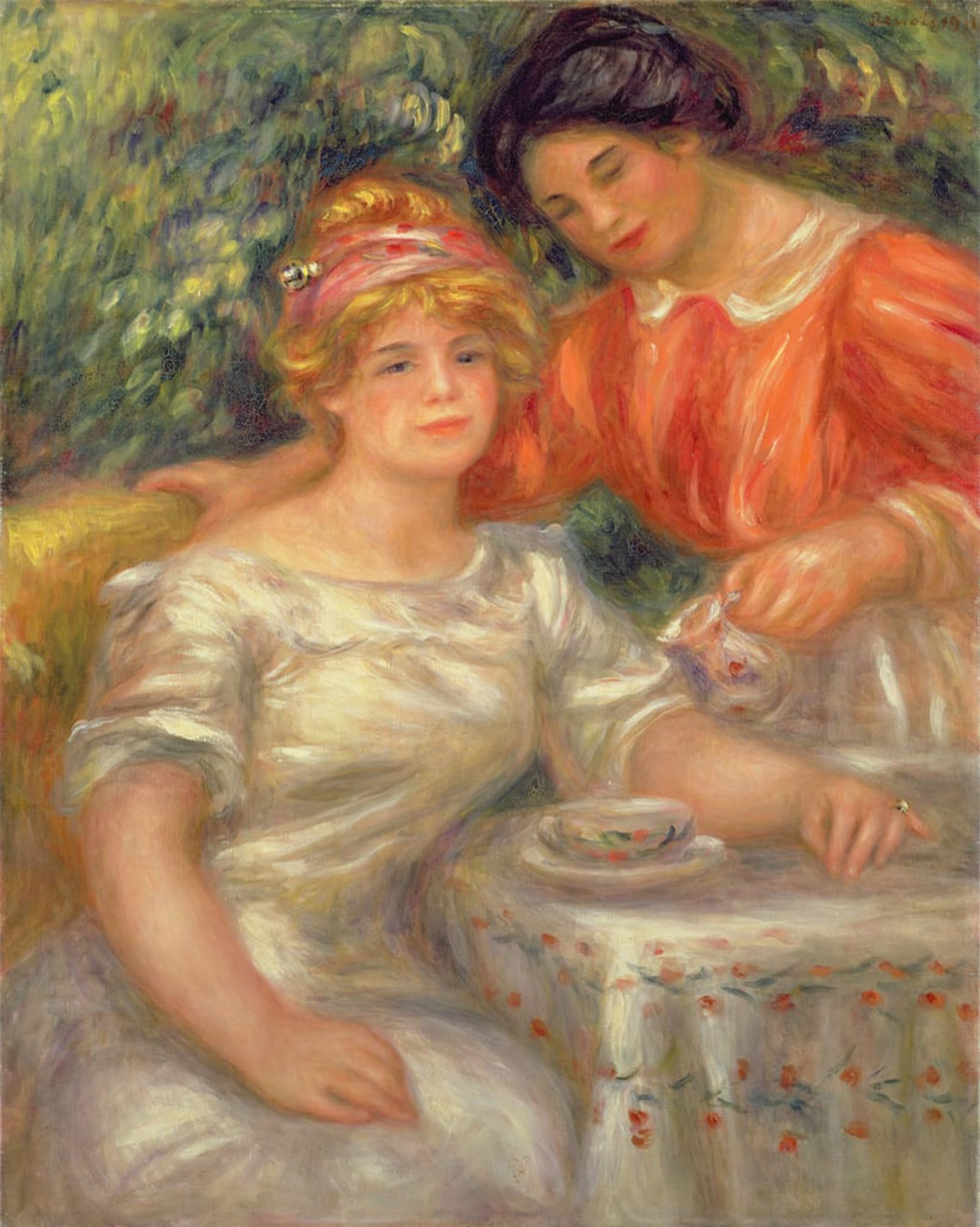 SERENDIPITP Vintage Picture Print on Canvas Wall Art Poster Tea Time by Pierre Auguste Renoir Artwork Print Poster for Wall Decor 60x90cm