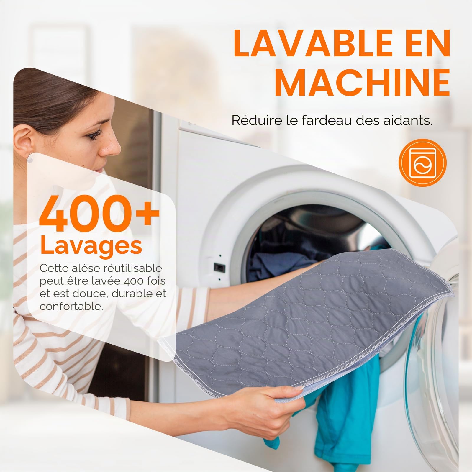 Coussinets Incontinence Coussin d'Incontinence Absorbant Lavable Alèse de Lit Imperméable Matelas à Langer Adulte Coussin de Siège Réutilisable Tapis de Canapé 54 x 56 cm Lot de 4