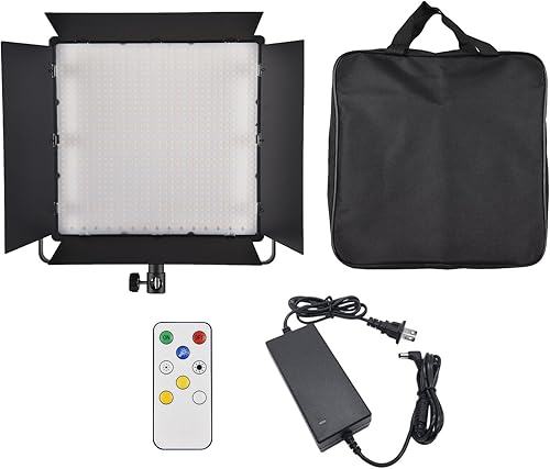 Miniatura 7 de Andoer Luz de video LED con kits de iluminación, panel de luz LED bicolor de 60 W, 1024 piezas de cuentas LED 3200K-5600K regulable serie DCNP