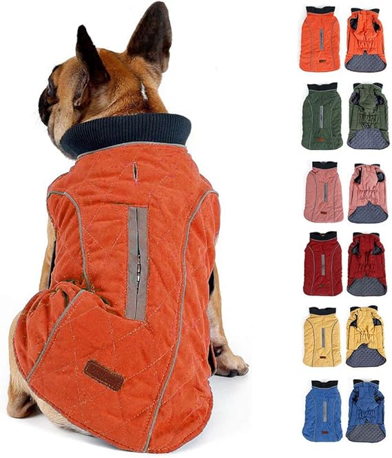 Komate Winter Dog Jacket Coat Warm Vest with Reflective Stripes and