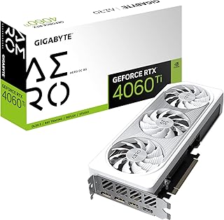 Gigabyte Placa de vídeo GeForce RTX 4060 TI AERO OC de 8 GB - 8 GB GDDR6 18Gbps 128 bits, PCI-E 4.0, 2X DisplayPort 1.4, 2X HDMI 2.1a, NVIDIA DLSS 3, suporta 4K, Ada Lovelace Arch, GV-N406TAERO OC-8GD