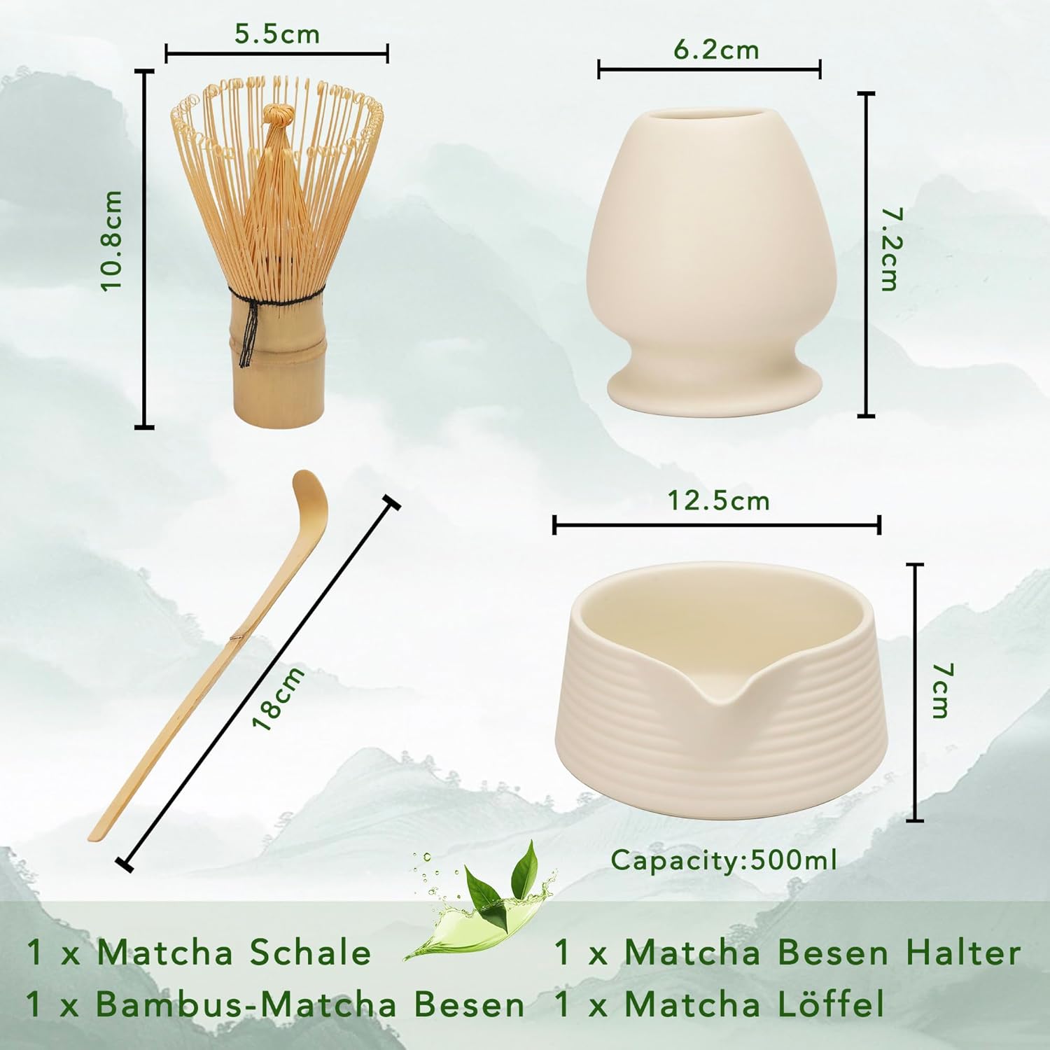 Matcha szett csomagolása és prezentációja