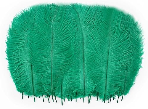 Hollosport 30 plumas de avestruz verde a granel de 10 a 12 pulgadas, plumas naturales suaves para centros de mesa del Gran Gatsby y fiesta de boda,