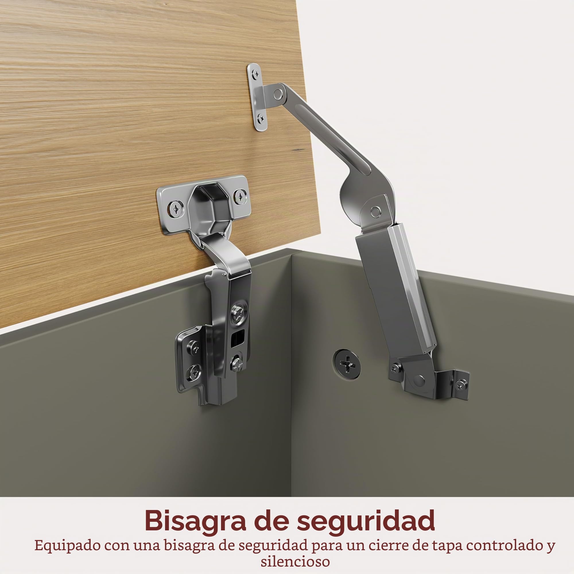 Vida Designs Otomana Arlington Storage, cómoda de madera con tapa, asiento, taburete, banco con ventana, mantas, ropa de cama, caja de juguetes, reposapiés, gris