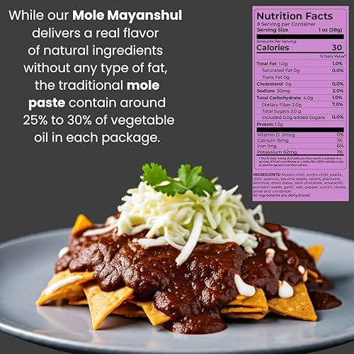 Miniatura 2 de MAYANSHUL Salsa saludable de topos rojos oaxaqueños  Ingredientes de superalimentos premium  Vegana, sin grasa añadida, apta para paleo, 8 onzas