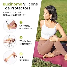 Bukihome 12 Pcs Gel Toe Cap, Toe Protector for Women Men - Cushions and Protects to Cover Toes, Relief Toe Pain from Ingrown Toenails, Corns, Blisters, Hammer Toes (8L + 4S)