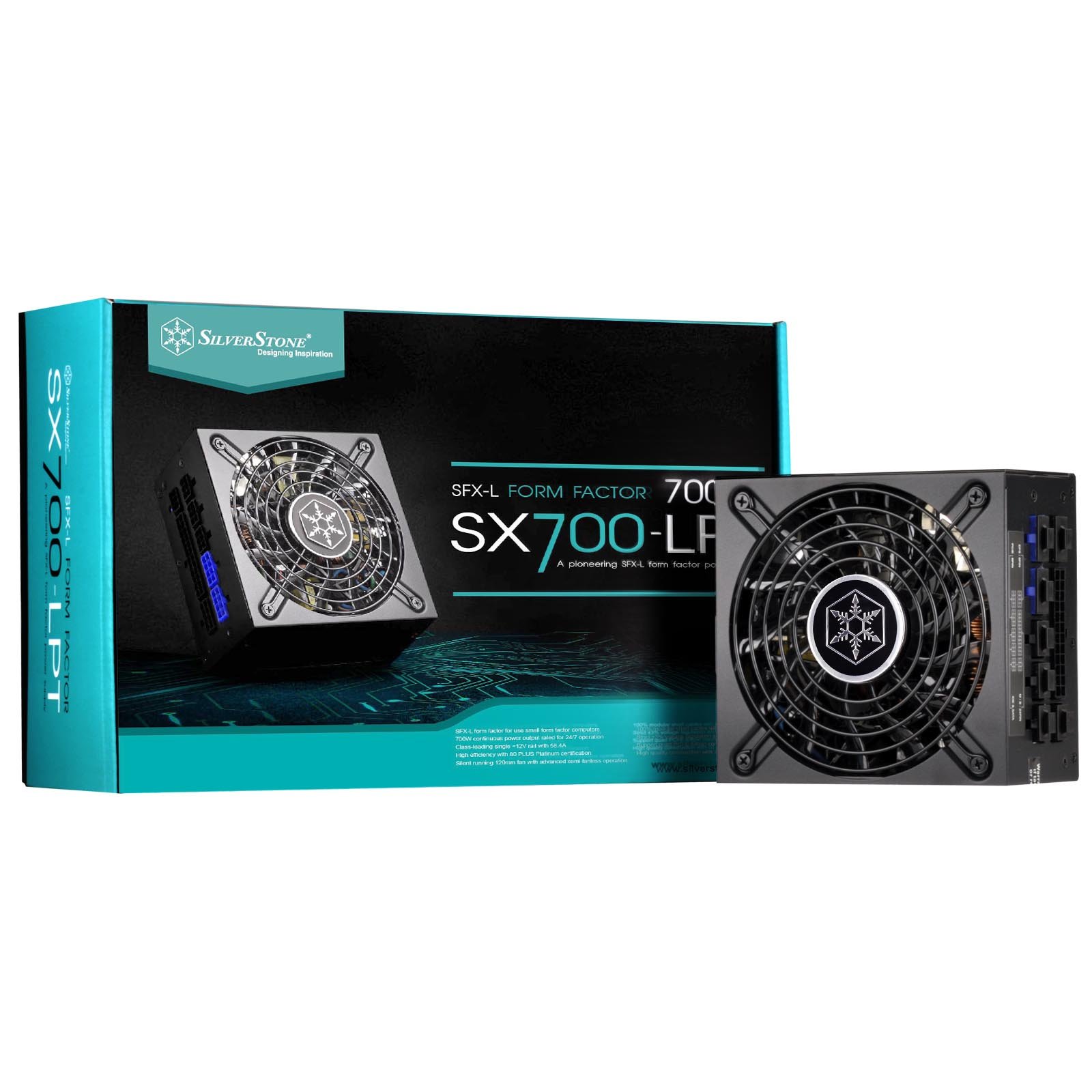 SilverStone SST-SX700-LPT - Alimentatore per PC SFX-L Series, 700W 80 Plus Platinum PC Power Supply, Low Noise 120mm, 100% modular