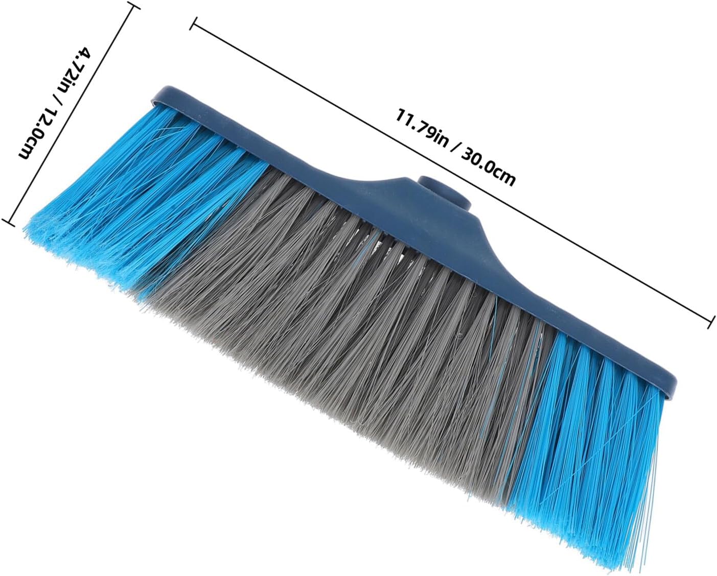 Soft Bristle Broom Head Replacement, Dark Blue Threaded Broom Refills for Household Floor Cleaning, Compatible Indoor and Outdoor Sweeping Accessory