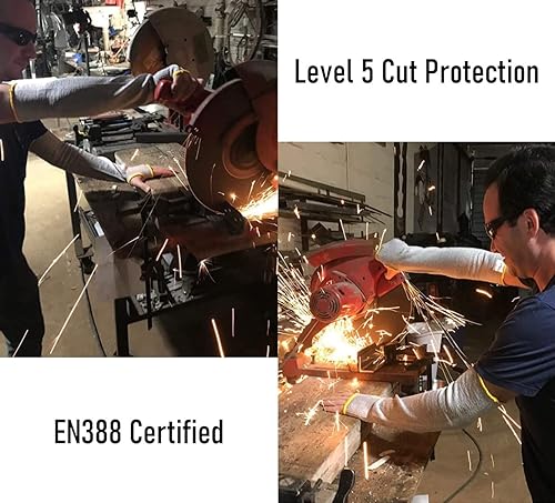 Miniatura 6 de 2 pares de mangas de protección para brazos, mangas resistentes a cortes de nivel 5, protectores de brazo de seguridad resistentes a los cortes