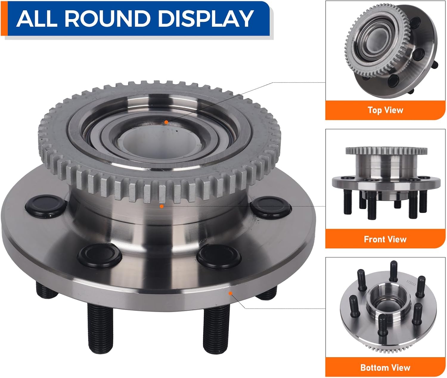 PAROD 515033 Front RWD Wheel Hub Bearing Assembly Fit for Dodge Dakota 1997-2004,Durango 1999-2003 4-Wheel ABS