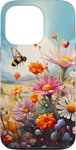 Funda para iPhone 13 Pro Lively Bee en Sunny Meadow of Wildflowers Funda para iPhone 13 Pro Lively Bee en Sunny Meadow of Wildflowers