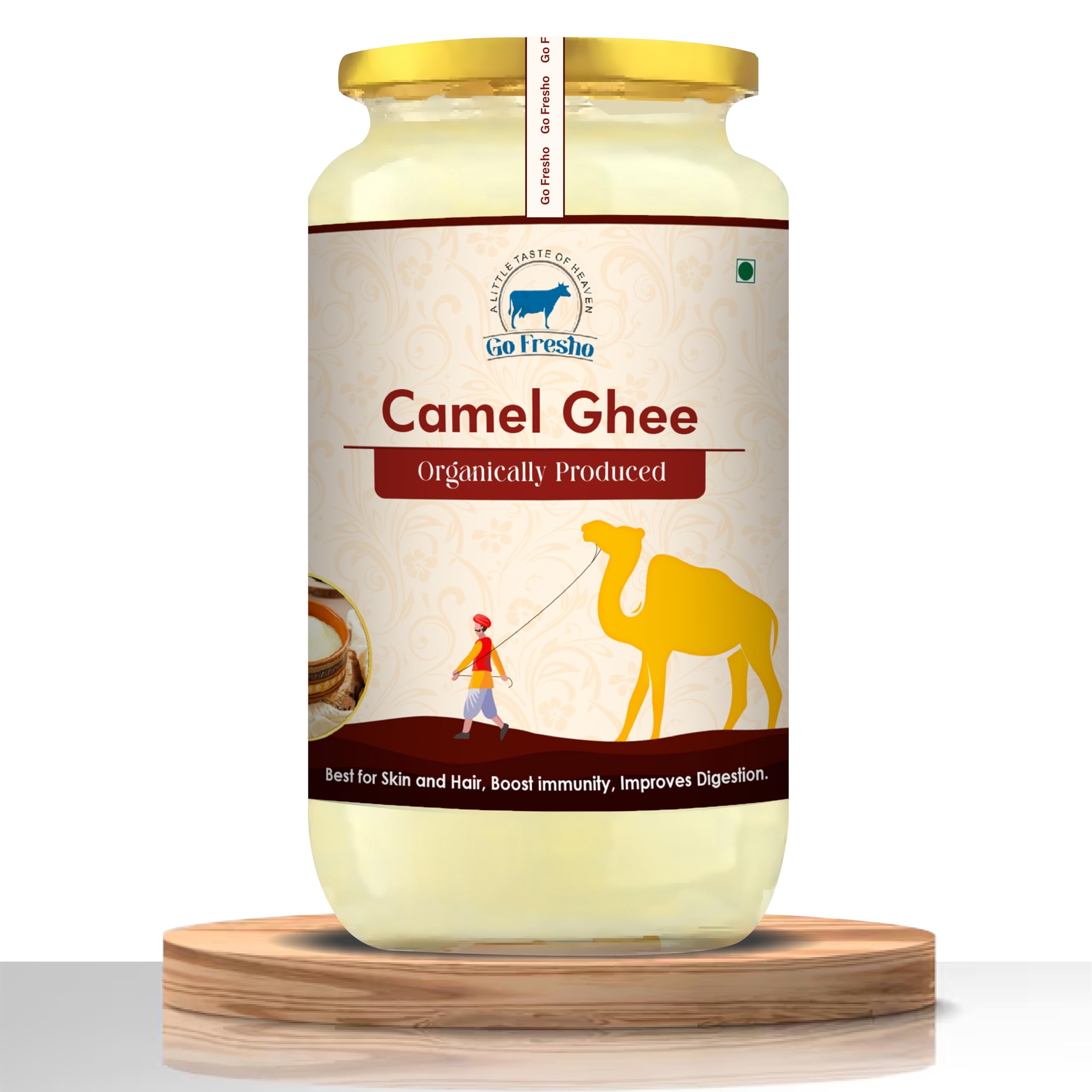 Go Fresho A2 Desi Camel Ghee | Promotes Brain Health, Strong Immunity, and Digestion (500 ml)