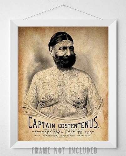 Miniatura 9 de Tattoo Decor - The Tattooed Man - Captain Costentenus - 11x14 Unframed Art Print - Perfect Tattoo Shop Decor, Tattoo Artist Gifts, Tattoo Sign and