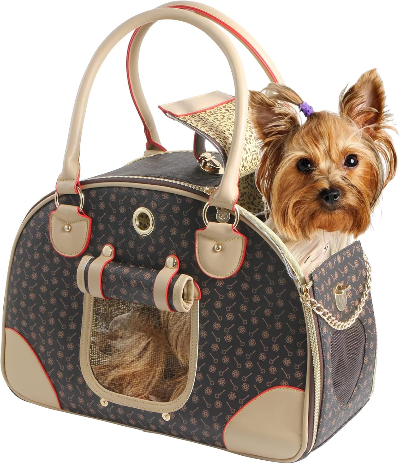 Bolso de cuero para perros PU de diseño exclusivo para transporte elegante