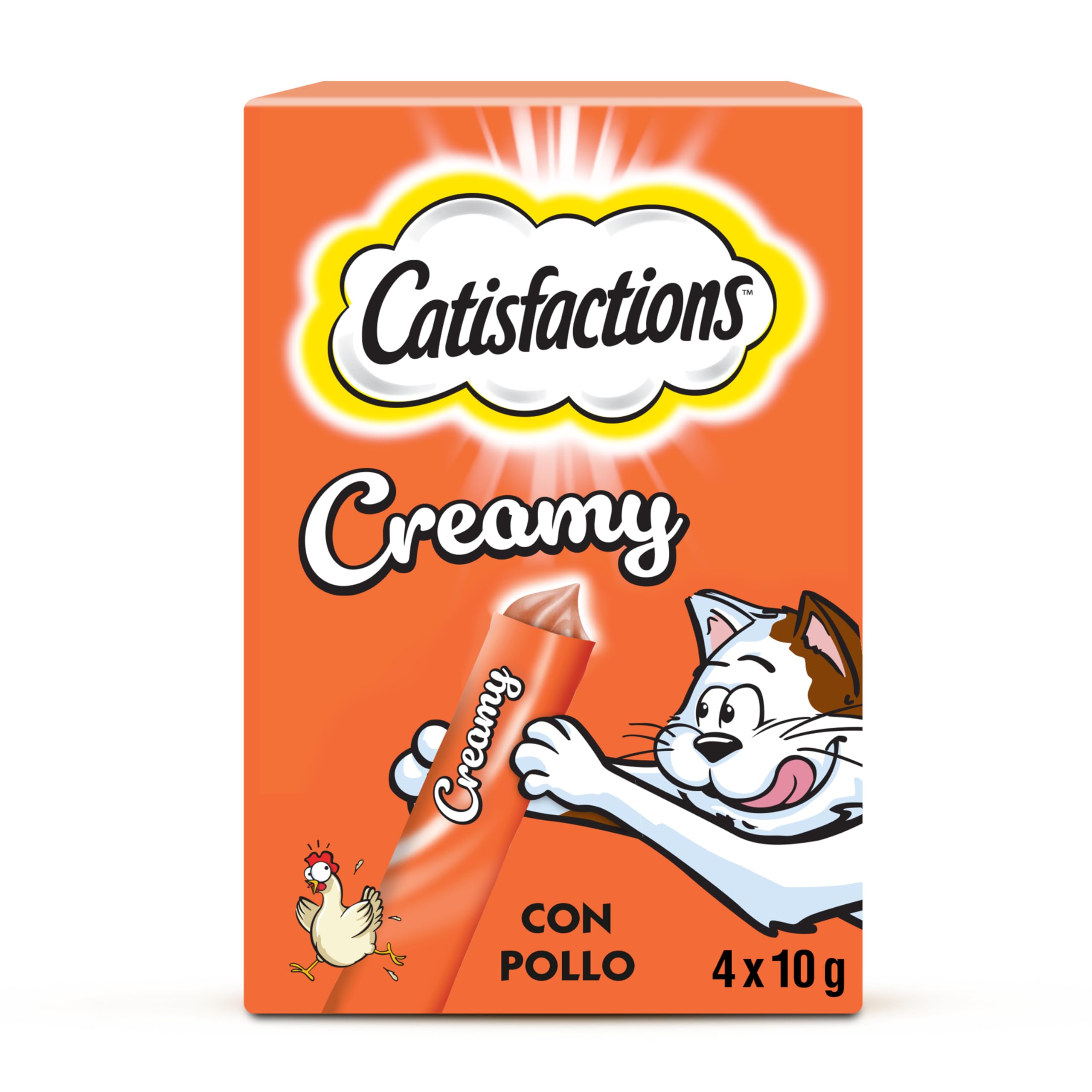 Catisfactions Snack Cremoso Liquido per Gatto con Pollo, 11 Confezioni da 40 g