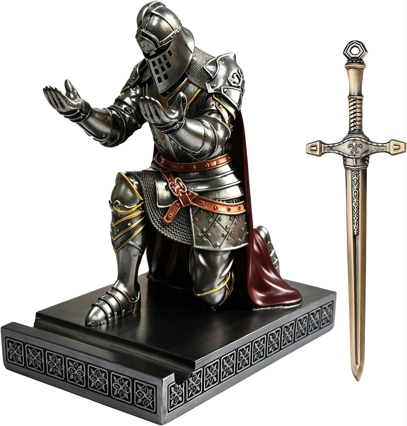 Knight Pen Holder Desk Organizer Office Decor Letter Opener for Desk Iron
