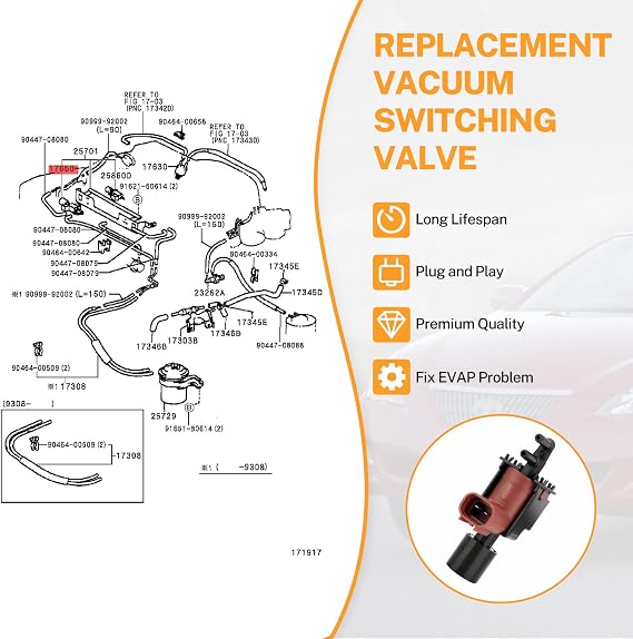 25860-62010 Toyota Vacuum Switching Valve Solenoid VSV Replacement