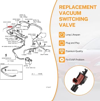 25860-62010 Toyota Vacuum Switching Valve Solenoid VSV Replacement