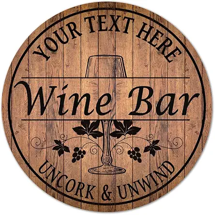 Personalized Wine Bar Sign 10", 14", 18" Round...