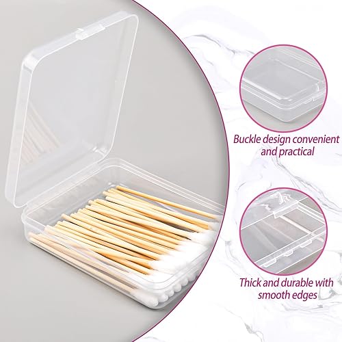 Miniatura 5 de 3-Piece Portable Travel Pad Holder - Bathroom Countertop Storage Organizer - Cotton Pad, Swab, Floss Dispenser (Blue, Pink, Transparent)