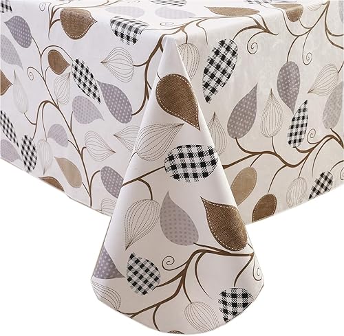 Walrus Mantel de Vinilo Resistente con Respaldo de Franela Impermeable Resistente al Aceite Mantel de Plástico Resistente a las Manchas Limpiable