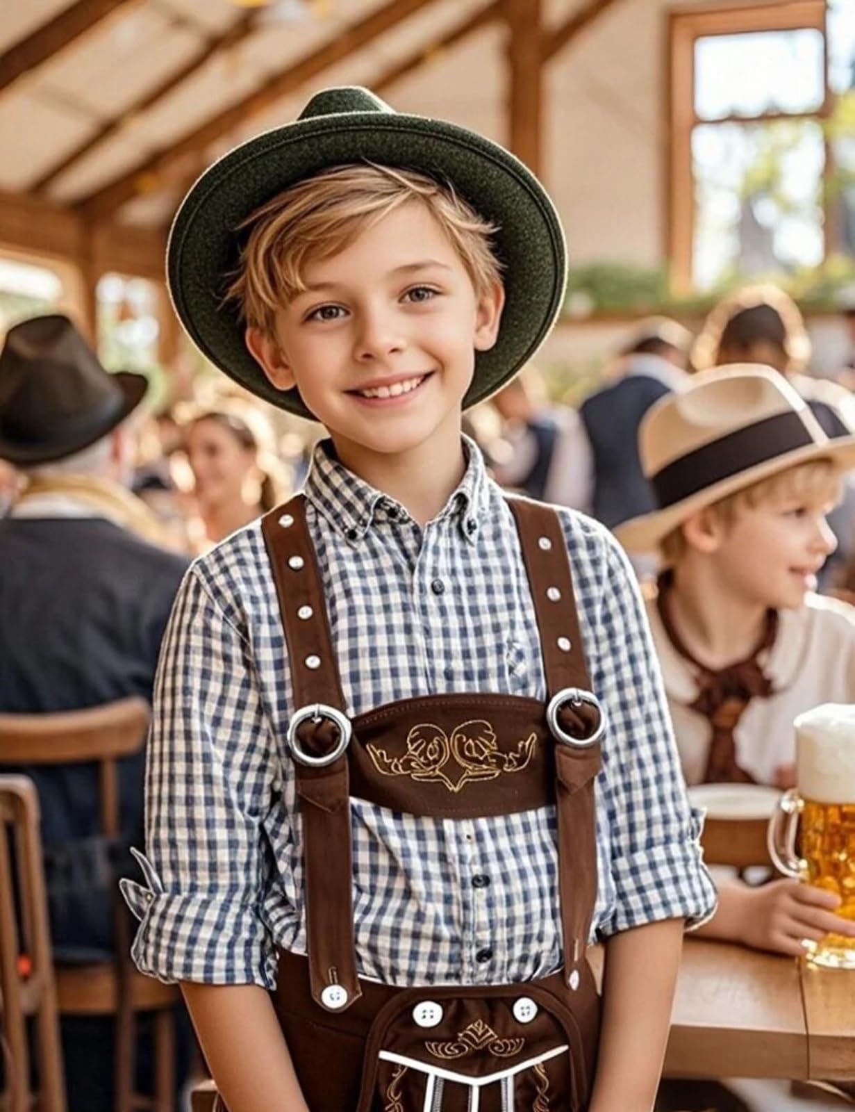 Short Salopette pour Garçons - Vêtements pour l'Oktoberfest - 5-12 Ans