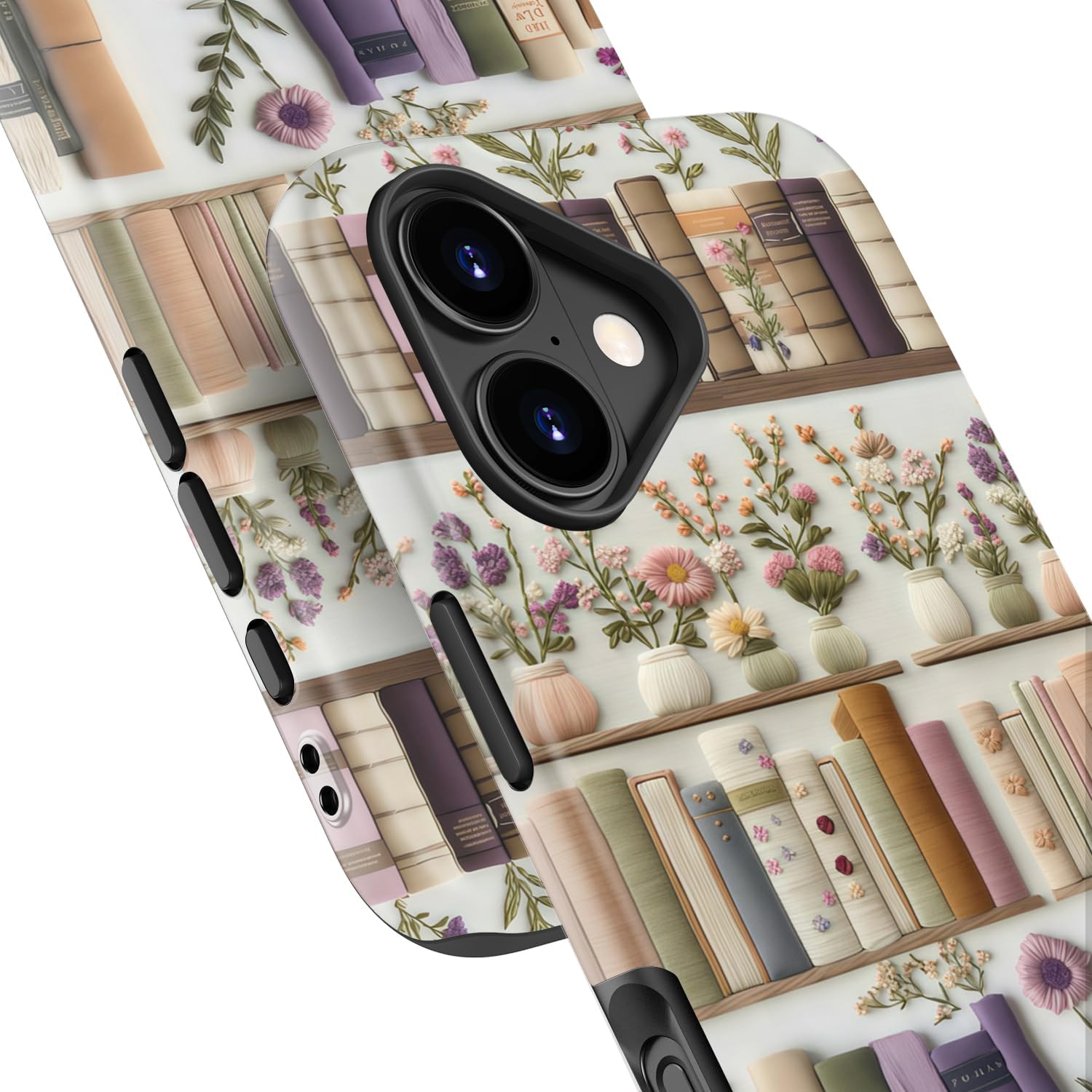 DEENAKIN for iPhone 17 Case Cute,Aesthetic Vintage Floral - Book Shelf,Compatible with Magsafe,Trendy Wildflower Unique Cool Retro Western Slim Silicone Phone Cover for Women Girls - Image 6