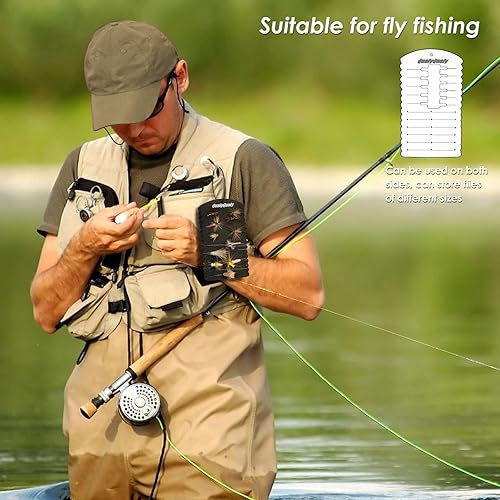 Miniatura 2 de QualyQualy Parche para moscas, paquete de 2 goteros, tarjeta de espuma ligera, accesorios de pesca con mosca para moscas y serpentinas