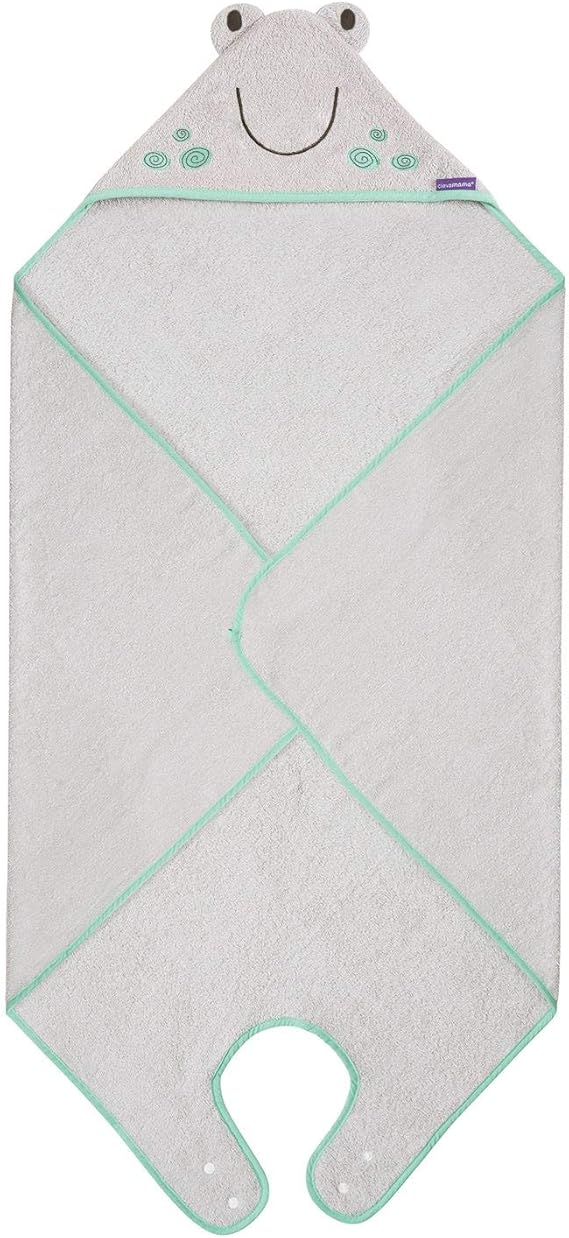 Clevamama Apron Baby Bath Towel with Hood for Newborn, Babies and